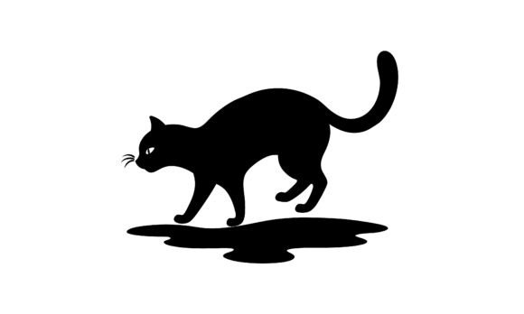 Black Cat Silhouette Walking Design Review