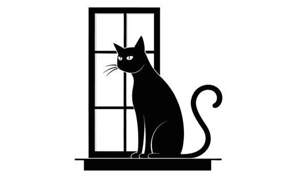 Black Cat Sitting Near Window Embroidery Design Review
