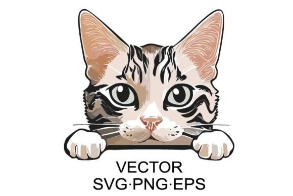 Cat Face Peeking Cat SVG Nterers Design Review