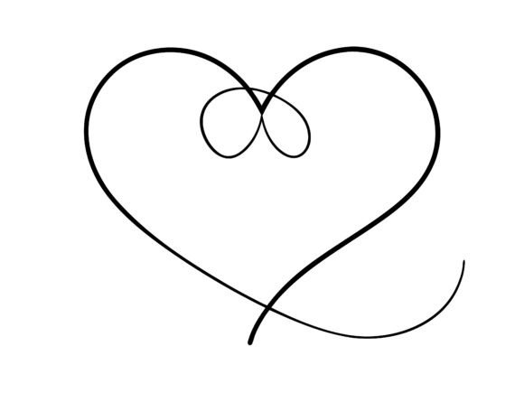 Continuous One Line Heart Outline Vector Review