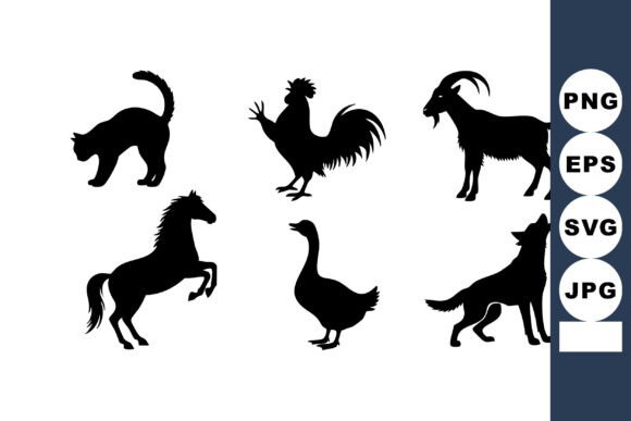 Farm Animal Silhouette Vector Set Review