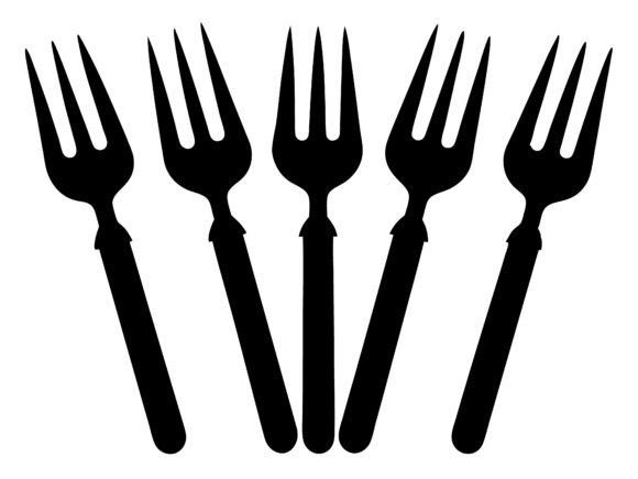 Fork Icon Set Vector Illustration Review
