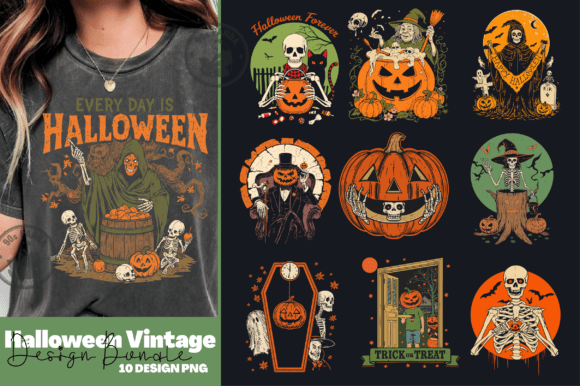 Halloween Vintage PNG Design Bundle Review