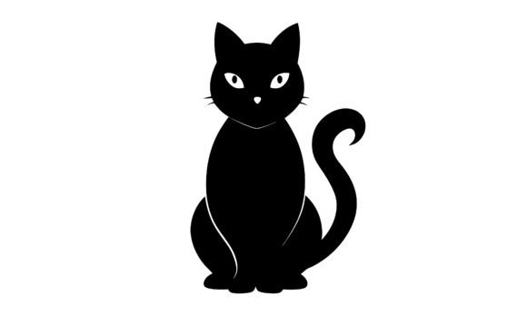 Simple Black Cat Silhouette Vector Review