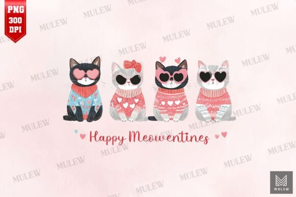 Valentine Cats Happy Meowentines PNG Review