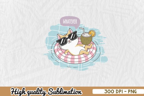 Whatever Chill Cat Vibes Sublimation PNG Review
